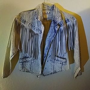 Vtg Code Noveau Fringed Cropped Jacket
